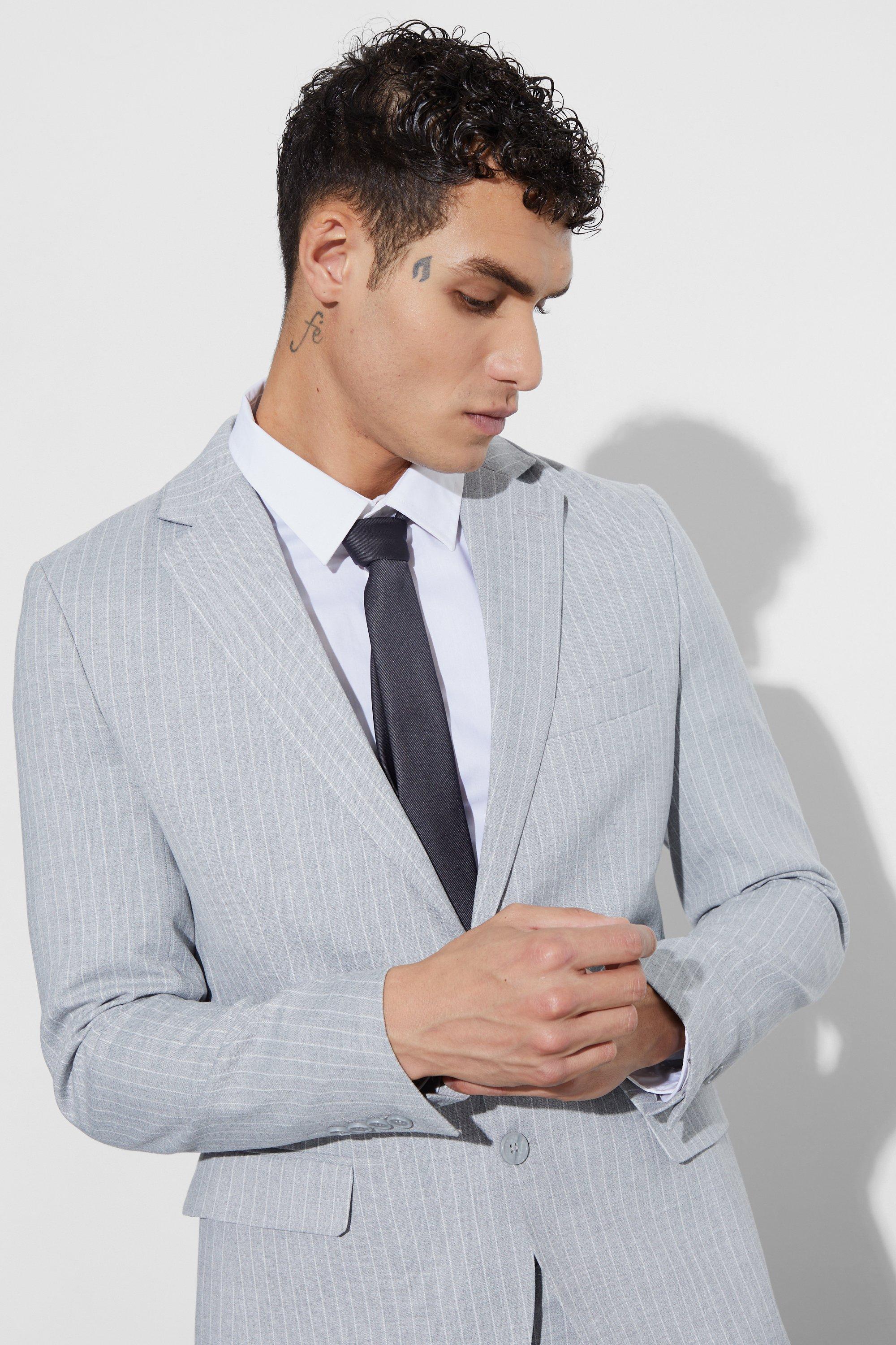 Skinny fit pinstripe on sale suit